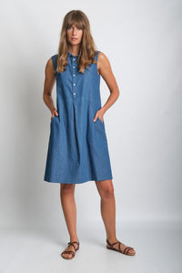 BIBICO Alina sleeveless shirt dress in Denim - CW CW 