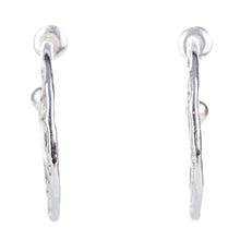 Load image into Gallery viewer, Azuni Athena small hammered hoop earring in Silver - CW CW 
