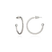 Load image into Gallery viewer, Azuni Athena small hammered hoop earring in Silver - CW CW 
