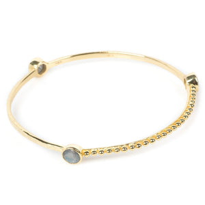 Azuni Three circular gemstone stacking bangle in Gold - CW CW 