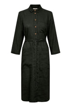 Load image into Gallery viewer, Part Two Barbette pure linen shirt dress in Black - CW CW 
