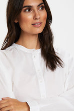 Load image into Gallery viewer, Part Two Bianca grandad collar cotton shirt in Bright white - CW CW 

