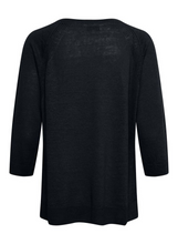 Load image into Gallery viewer, Part Two Bidda pure linen 3/4 sleeve pullover in Dark navy - CW CW 
