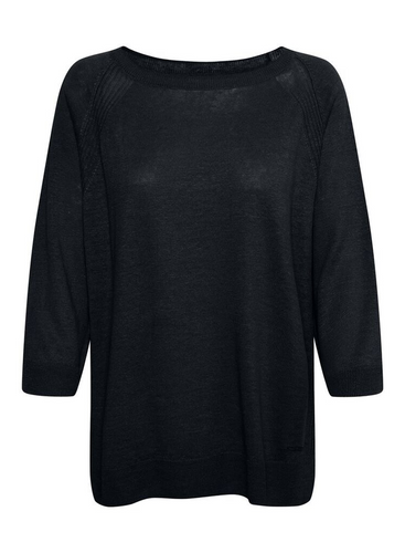 Part Two Bidda pure linen 3/4 sleeve pullover in Dark navy - CW CW 