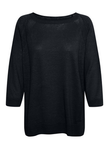 Part Two Bidda pure linen 3/4 sleeve pullover in Dark navy - CW CW 