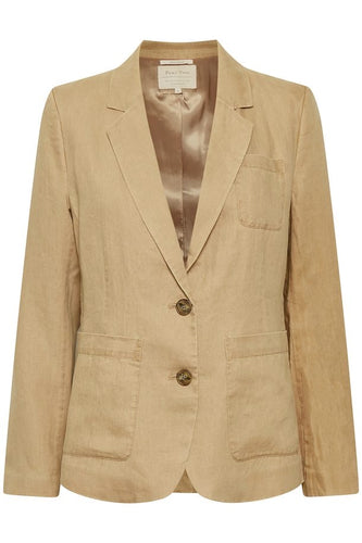 Part Two Blaire pure linen blazer in Tannin - CW CW 