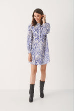 Load image into Gallery viewer, Part Two Maddin Cotton dress in Blue Wing Print
