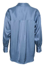Load image into Gallery viewer, Part Two Tika satin shirt Blue Fin
