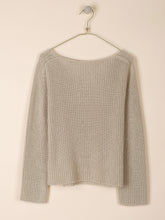 Load image into Gallery viewer, Indi &amp; Cold boat neck cotton mix ribbed jumper in Pebble - CW CW 
