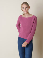 Load image into Gallery viewer, Indi &amp; Cold boat neck cotton mix ribbed jumper in Pink - CW CW 
