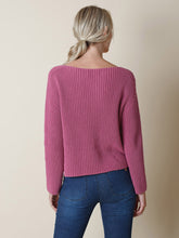 Load image into Gallery viewer, Indi &amp; Cold boat neck cotton mix ribbed jumper in Pink - CW CW 

