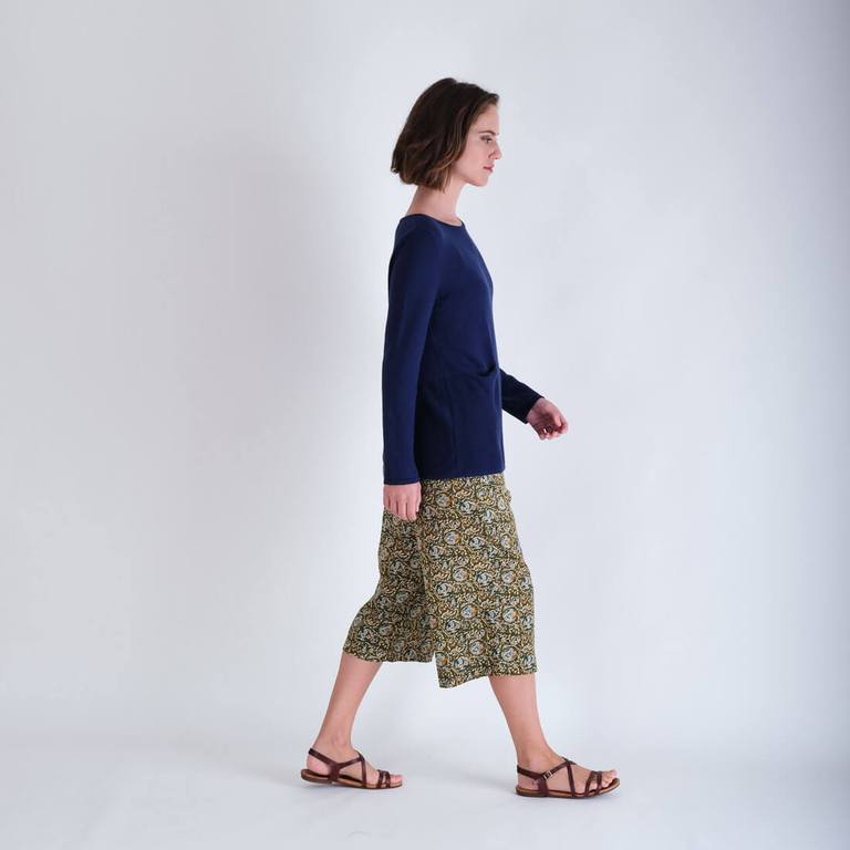 Bibico Mila printed paisley culottes in Olive