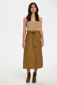 Part Two Boa casual belted A-line skirt in Butternut - CW CW 