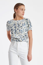 Load image into Gallery viewer, Ichi Woven t-shirt style ditsy print top in Cloud Dancer - CW CW 
