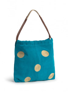 Nice things Cornely dots Suede leather hobo bag in Dark Turquoise - CW CW 