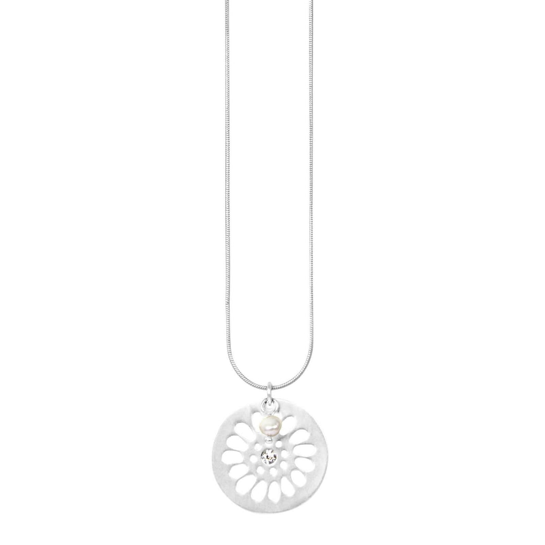 Dansk Copenhagen Daisy mini pendant adjustable necklace in Silver - CW CW 