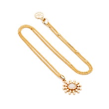 Load image into Gallery viewer, Azuni Etrusca sun drop pendant with Moonstone in Gold

