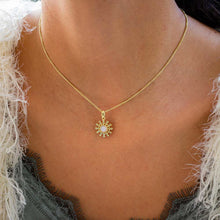 Load image into Gallery viewer, Azuni Etrusca sun drop pendant with Moonstone in Gold
