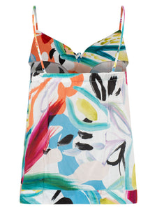 Great Plains Tropical print strappy top in White multi combo