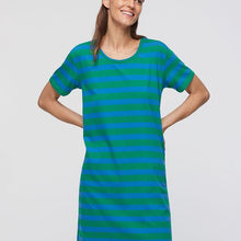 Load image into Gallery viewer, Nice Things Kaleidoscope Striped t shirt dress Blue
