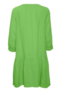 Part Two Chania linen dress Grass Green
