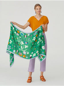 Nice things Hilma print scarf in Intense Green - CW CW 