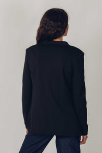 SKFK Alai notch front stylish one button blazer in Black