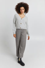 Load image into Gallery viewer, Ichi Noelle Textured knit cardigan Light Grey Melange
