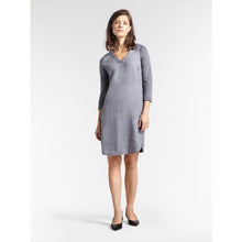 Load image into Gallery viewer, Sandwich Casual linen tunic dress with side button and pocket detail in Blue grey - CW CW 
