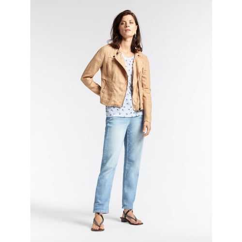Sandwich Linen biker style jacket in Camel - CW CW 