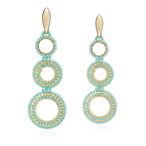Azuni Magna triple hoop earrings in Turquoise - CW CW 
