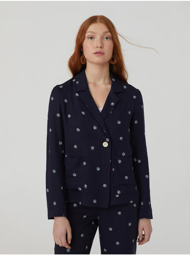Nice things Mother-pearl print Tencel blazer in Navy - CW CW 