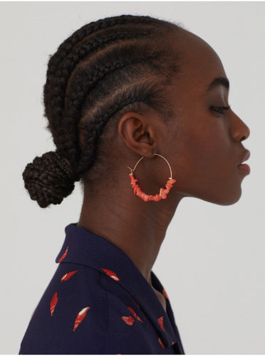 Nice things Nacre hoops in Coral - CW CW 
