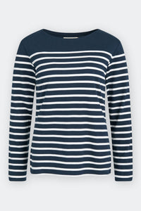 Seasalt Stripe sailor shirt in Falmouth breton midnight chalk - CW CW 