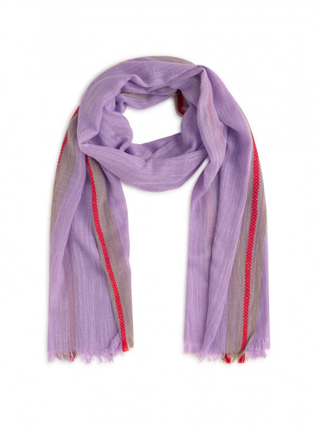 Nice things Contrast edges scarf in Lavender - CW CW 