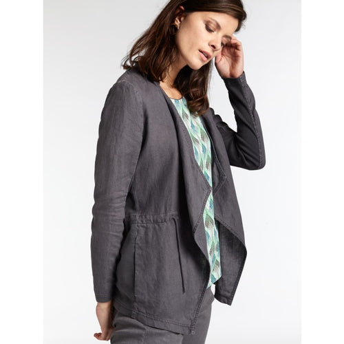 Sandwich Open linen jacket in Anthracite - CW CW 