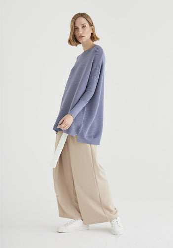 Paisie Ribbed oversized jumper in Indigo - CW CW 