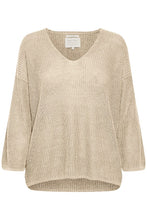 Load image into Gallery viewer, Part Two Petrona relaxed look textured summer knit pullover in Parchment - CW CW 
