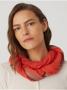 Nice things Contrast edges scarf in Coral - CW CW 