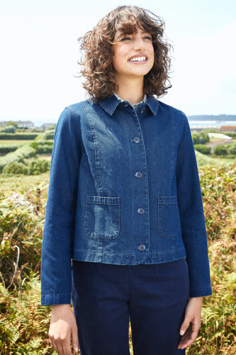 Sea salt Seven stones cotton denim jacket in Mid indigo wash - CW CW 