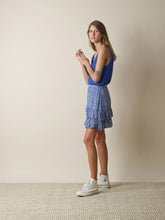 Load image into Gallery viewer, Indi &amp; Cold Woodblock print tiered casual short skirt in Cobalt blue - CW CW 
