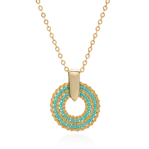 Azuni Pequena hoop beadwork short necklace in Turquoise - CW CW 
