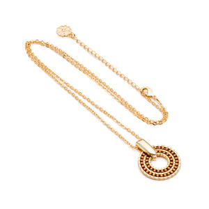 Azuni Pequena hoop beadwork short necklace in Bronze - CW CW 