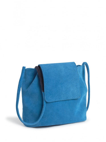 Nice things Suede leather bucket bag with 2-colour handle in Soft Blue - CW CW 