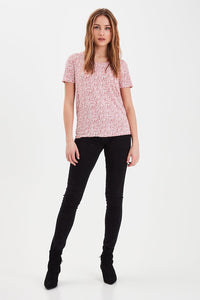 Ichi Casual fit ditsy print t-shirt in Baroque rose - CW CW 