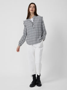 Great Plains Mid weight check blouse Black Ivory