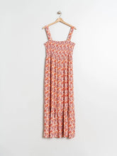 Load image into Gallery viewer, Indi &amp; Cold Smocked detail sundress Retro Wild Poppy Coral

