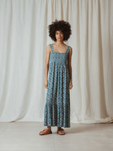Load image into Gallery viewer, Indi &amp; Cold Smocked detail sundress Retro Wild Poppy Azul
