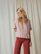 Load image into Gallery viewer, Indi &amp; Cold Terry tile print blouse Dust Pink
