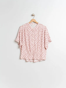 Indi & Cold Terry tile print blouse Dust Pink